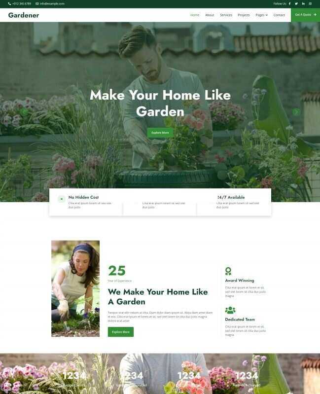 花园园艺花艺机构网站html模板 - 项目资源网 - 项目资源网