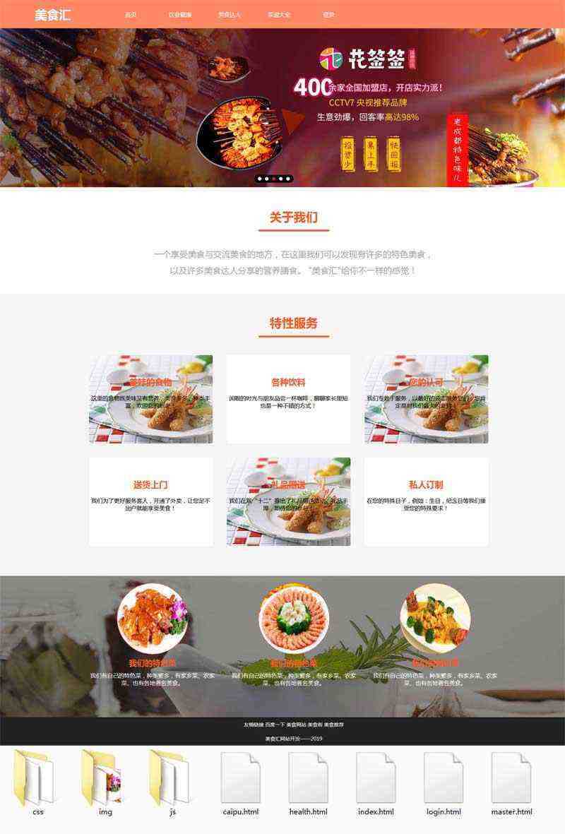 健康美食交流网站html模板 - 项目资源网 - 项目资源网
