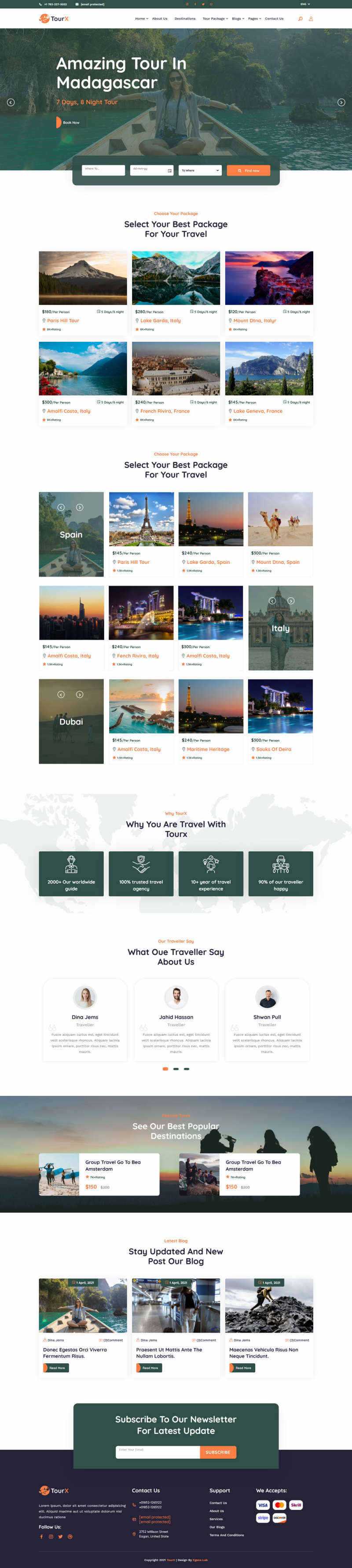 Bootstrap大气的旅游套餐服务HTML5网站模板 - 项目资源网 - 项目资源网