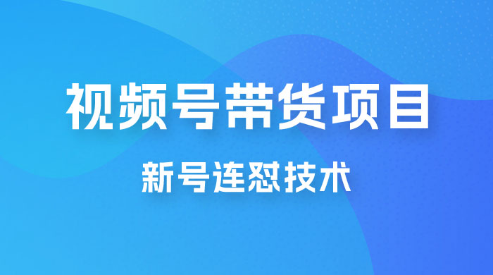 视频号带货项目，新号连怼技术，单场销量一万+ - 项目资源网